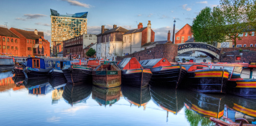 Narrowboats in Birmingham