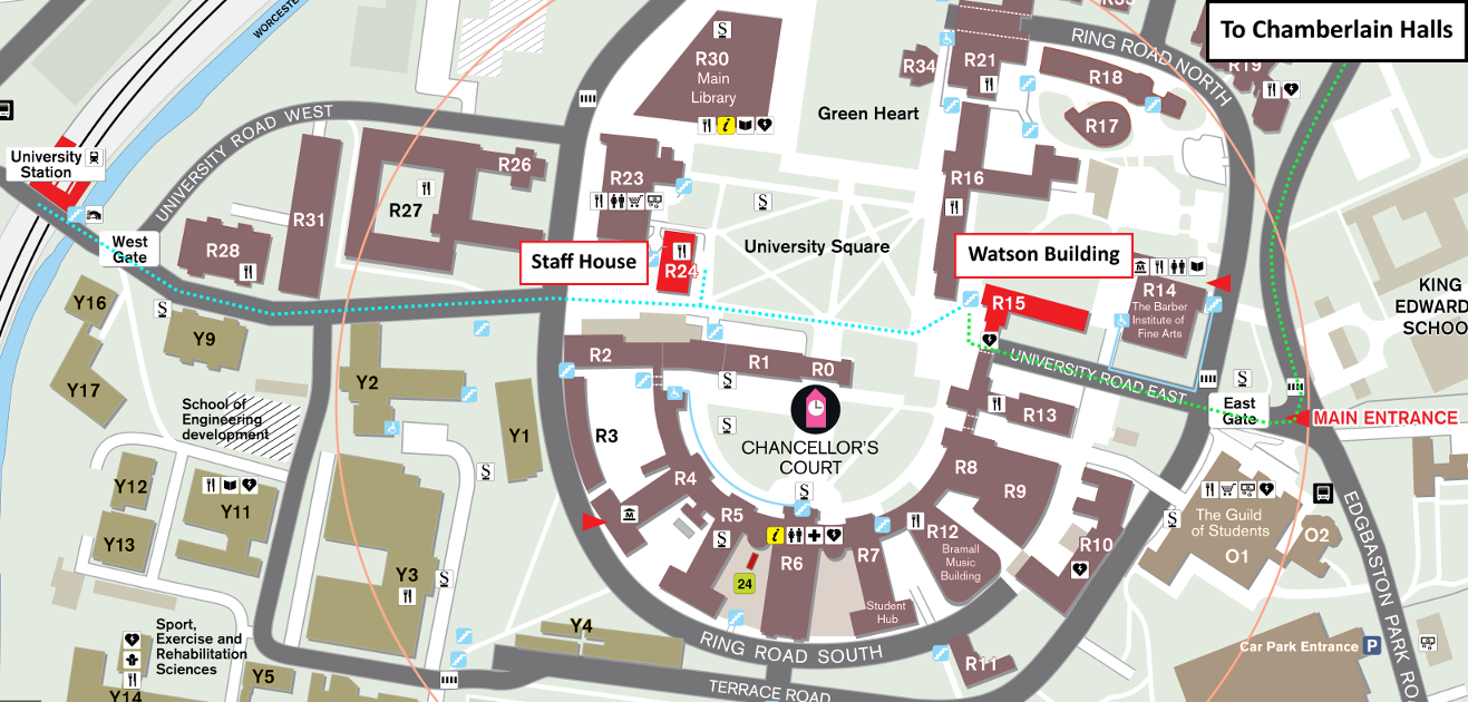 University Of Birmingham Campus Map Pgtc 2019 Birmingham